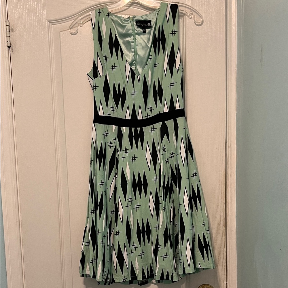 Sourpuss Atomic Harlequin Mint vintage style Dress
